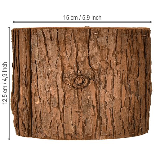 Prodotto Vaso per piante in legno rotondo in corteccia di pino Ø15cm H12,5cm