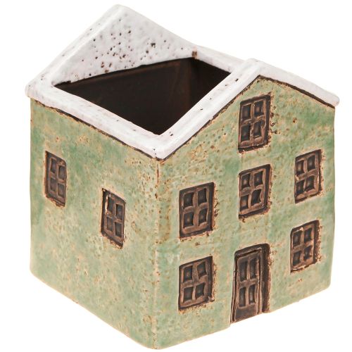 Prodotto Fioriera in ceramica Casa dell&#39;Avvento Bianco Menta 10×10×12cm