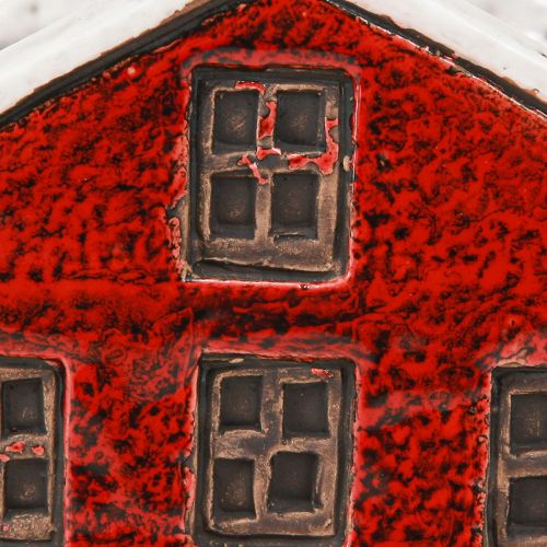Prodotto Fioriera in ceramica casa Avvento rosso e bianco 10×10×12cm