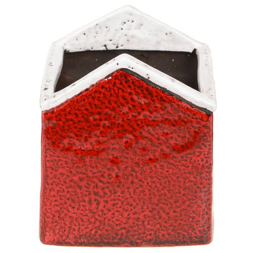 Prodotto Fioriera in ceramica casa Avvento rosso e bianco 10×10×12cm