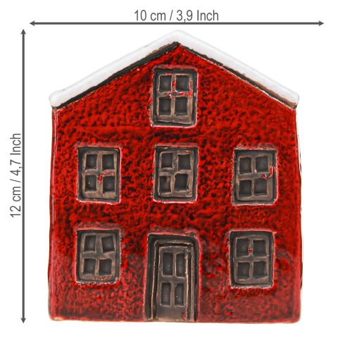 Prodotto Fioriera in ceramica casa Avvento rosso e bianco 10×10×12cm