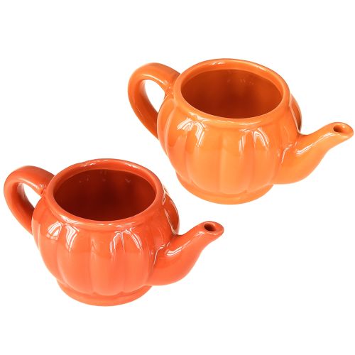 Floristik24 Teiera in ceramica arancione assortita 15×9×6,5 cm 2 pezzi