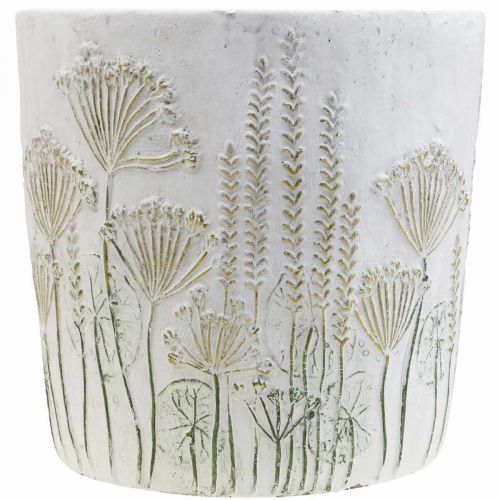 Prodotto Fioriera Vaso da fiori in ceramica oro bianco Ø17,5cm H16,5cm