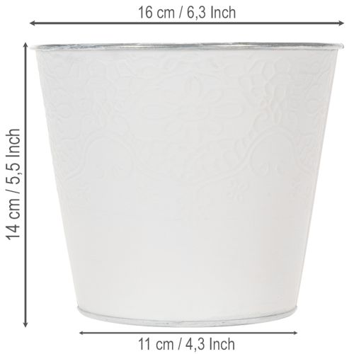 Prodotto Vaso in metallo, bianco pastello, Ø16cm H14cm