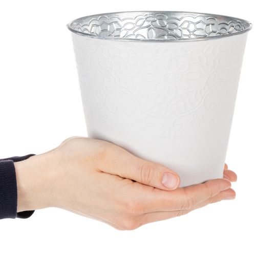 Prodotto Vaso in metallo, bianco pastello, Ø16cm H14cm