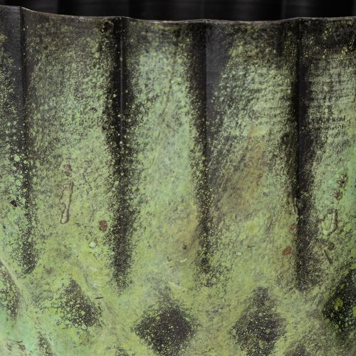 Prodotto Vaso da fiori vintage in metallo, verde, Ø14/12 cm, set da 2