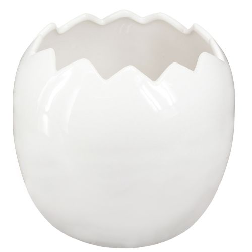Prodotto Vaso per fiori in ceramica a forma di uovo di Pasqua grande, bianco 20×18cm
