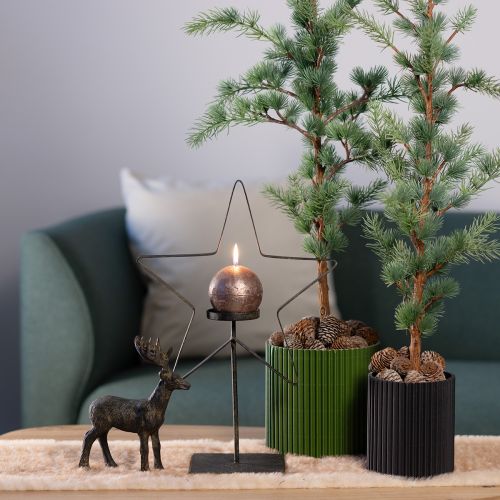 Prodotto Vaso di carta per fiori nero Ø19cm H14cm 3 pezzi