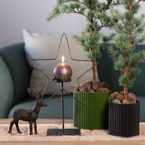 Prodotto Vaso da fiori in carta nera Ø13cm H12cm 4 pezzi