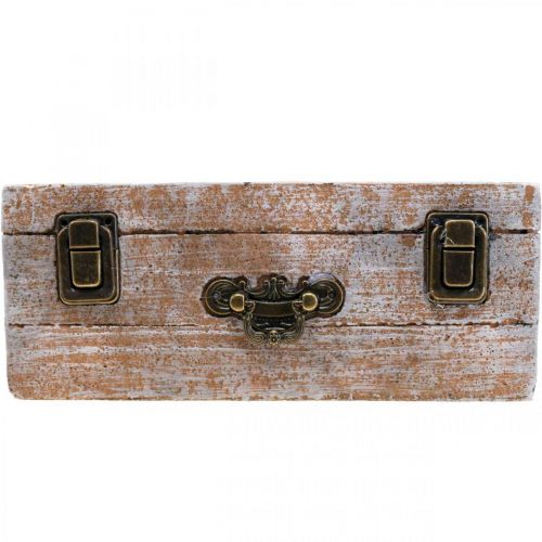 Floristik24 Cassetto per fioriera in cemento effetto legno antico 22,5x13x9 cm