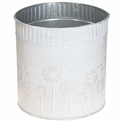 Prodotto Fioriera Dente di Leone in Metallo Bianco Ø15,5cm H15,5cm