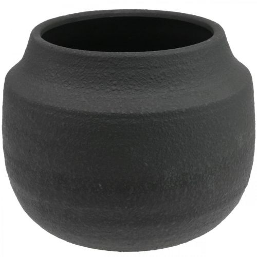 Fioriera vaso da fiori in ceramica nera Ø27cm H23cm
