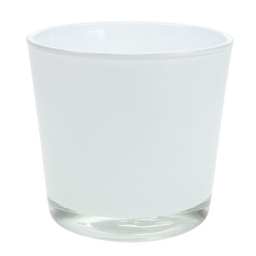 Fioriera in vetro bianco Ø11,5cm H11cm