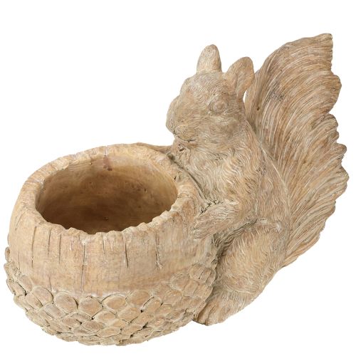 Fioriera con decorazione in pietra fusa a forma di scoiattolo 26×14×19cm