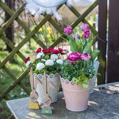 Floristik24 Ornamento floreale fioriera verde chiaro Ø15cm H15cm