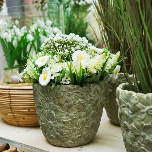 Floristik24 Vaso per piante verde Ø15,5cm H15cm