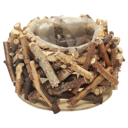 Floristik24 Fioriera in legno vaso da fiori in legno vaso per piante natura Ø23cm H13cm