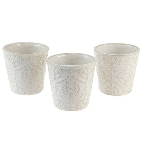 Prodotto Fioriera Vaso per piante in ceramica bianco Ø11 cm H11 cm 3 pezzi