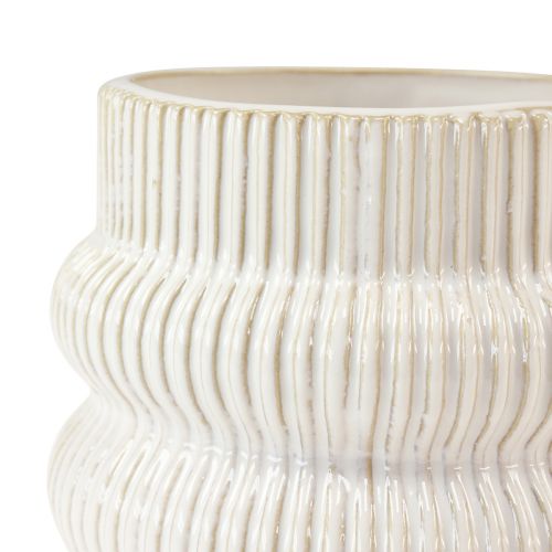 Floristik24 Vaso per piante in ceramica con motivo scanalato Ø10cm H11cm 2 pezzi