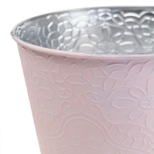 Floristik24 Vaso da fiori vaso da fiori in metallo rosa pastello Ø12cm