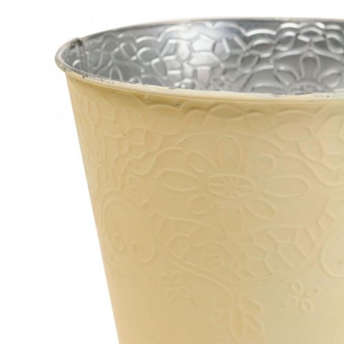 Floristik24 Vaso da fiori vaso da fiori in metallo giallo pastello Ø12cm
