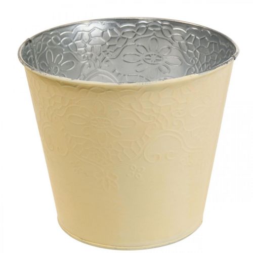 Floristik24 Vaso da fiori vaso da fiori in metallo giallo pastello Ø12cm