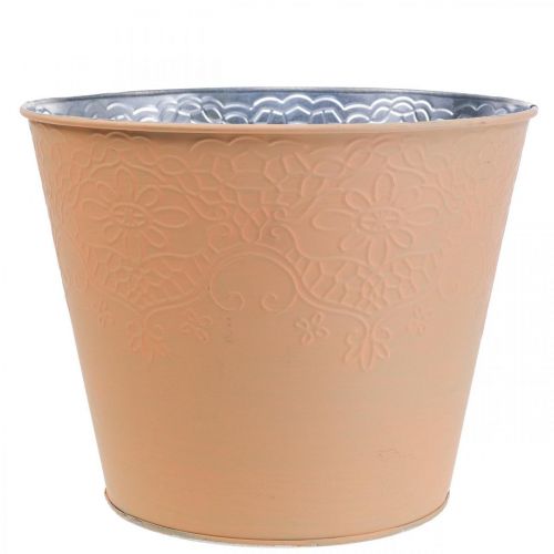 Fioriera fioriera in metallo arancio pastello Ø20cm H16cm
