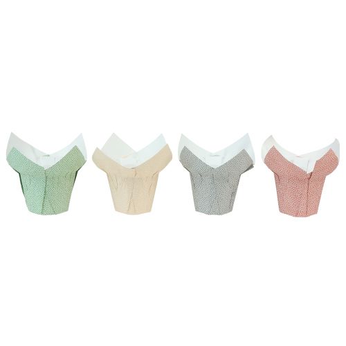 Prodotto Confezione regalo con fiori in carta a pois Ø7cm H14cm 12 pz