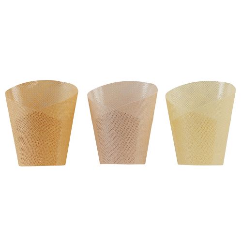 Prodotto Fioriera in carta intrecciata vaniglia, arancione, rosa Ø7cm H13cm 12 pz