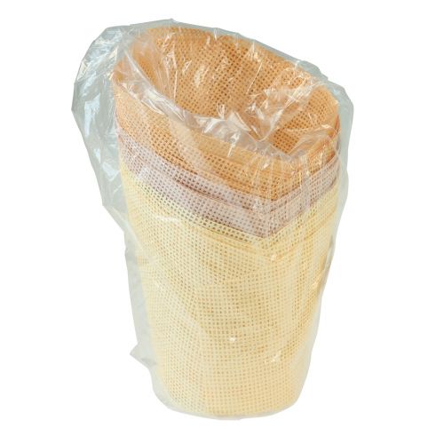 Prodotto Fioriera in carta intrecciata vaniglia, arancione, rosa Ø7cm H13cm 12 pz