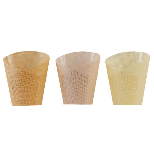 Prodotto Carta per fioriere intrecciata vaniglia, arancione, rosa Ø9cm H18cm 9pz