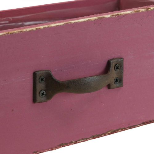Floristik24 Fioriera cassetto legno deco viola 25×13×9cm