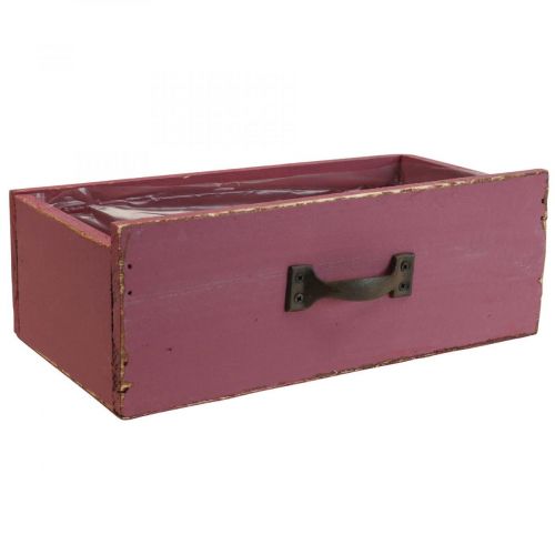 Floristik24 Fioriera cassetto legno deco viola 25×13×9cm