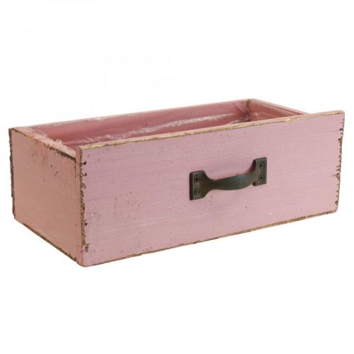 Floristik24 Fioriera cassetto fioriera in legno rosa 25×13×9cm