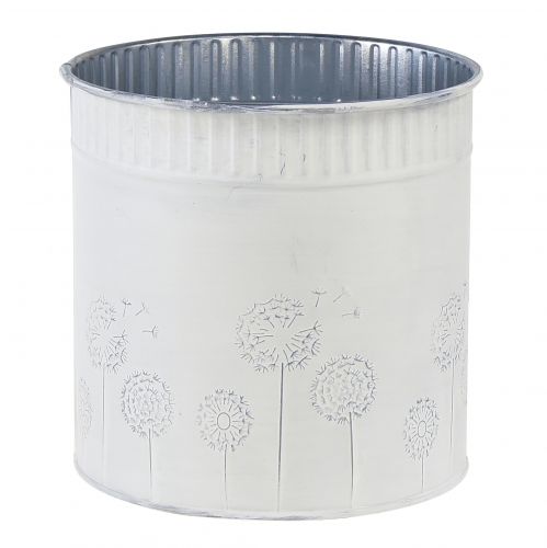 Fioriera Tarassaco Vaso da fiori in metallo bianco Ø15,5 cm H15,5 cm