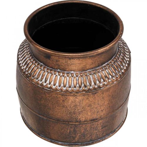 Floristik24 Fioriera grande fioriera decorativa in metallo rame rilievo Ø22cm H21cm