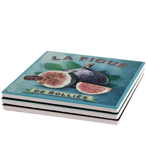Floristik24 Sottobicchieri in ceramica motivo frutta vintage 15x15 cm 3 pezzi