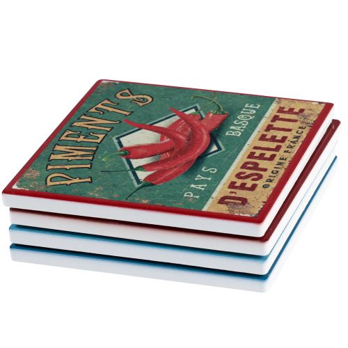 Prodotto Sottobicchieri ceramica frutta verdura 10×10cm 4pz
