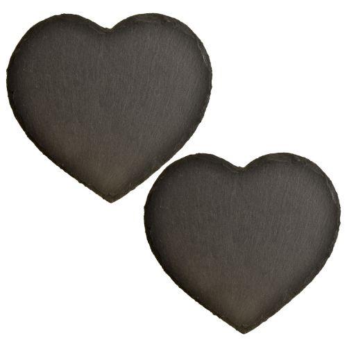 Prodotto San Valentino Cuore in ardesia Cuore decorativo Nero 25 cm 2 pezzi