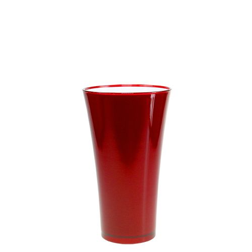 Floristik24 Vaso “Fizzy” Ø13,5 cm H20 cm rosso 1 pz