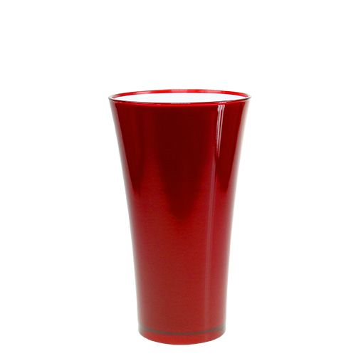 Floristik24 Vaso &quot;Fizzy&quot; Ø16cm H27cm rosso, 1pz