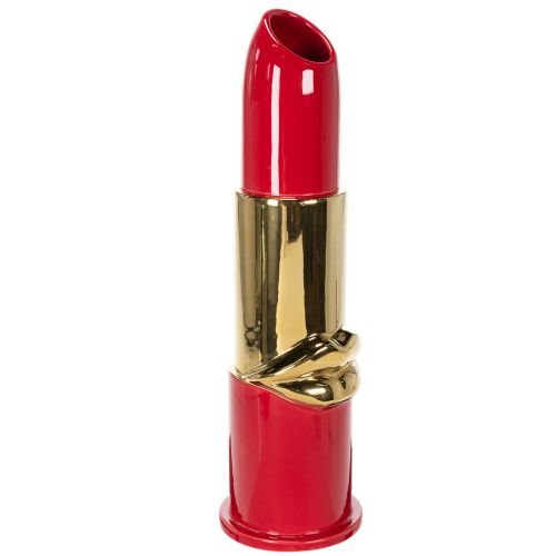Vaso decorativo con motivo a rossetto per fiori artificiali a stelo lungo, 38 cm