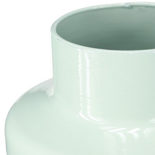 Prodotto Vaso Vaso in metallo Decorazione Verde menta Pastello Ø16,5cm H23,5cm