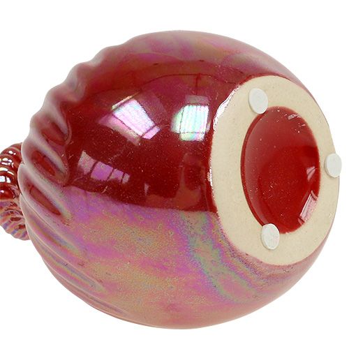 Floristik24 Vaso, Mini Vaso Madreperla rosso Ø7,5cm H10cm 6pz