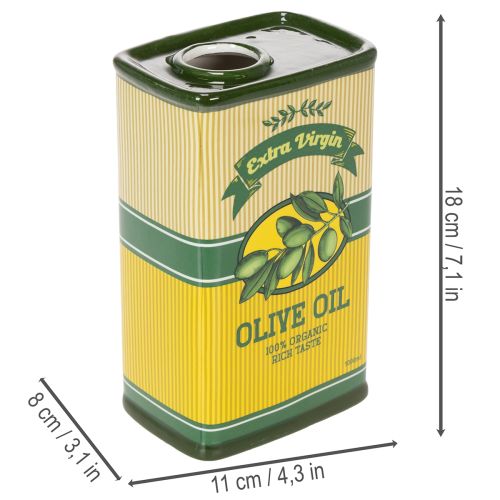 Prodotto Vaso decorativo in ceramica per olio d'oliva, perfetto come decorazione da tavola per fiori secchi, 18 cm