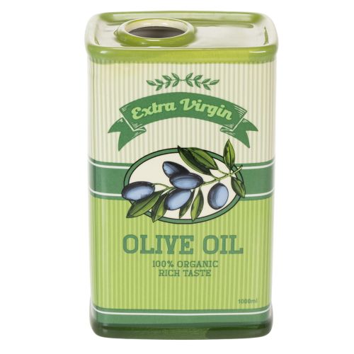 Floristik24 Vaso per olio d'oliva, in ceramica, ideale per la decorazione della cucina e della tavola mediterranea, 18 cm