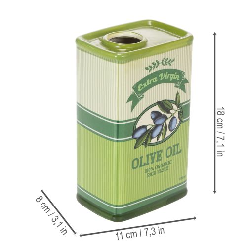Prodotto Vaso per olio d'oliva, in ceramica, ideale per la decorazione della cucina e della tavola mediterranea, 18 cm