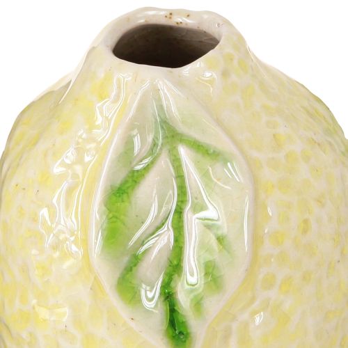 Prodotto Vaso in ceramica decorato a forma di limone, decorazione da tavola mediterranea H22cm