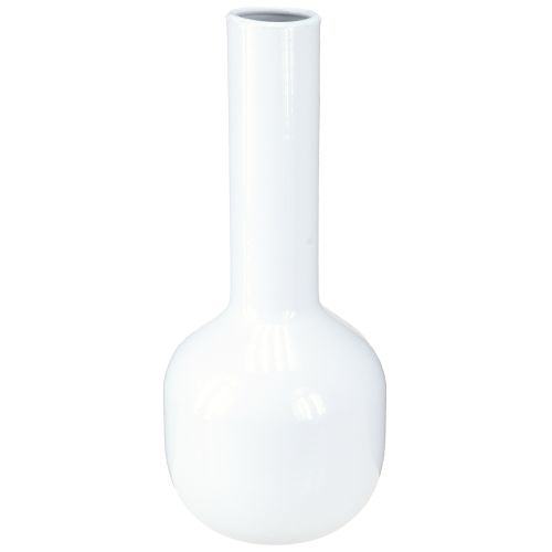 Prodotto Vaso decorativo moderno vaso in metallo bianco crema Ø10,5cm H25,5cm