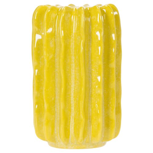 Prodotto Vaso in ceramica a forma di cactus, design con struttura scanalata per la vita moderna, 13 cm, 4 pezzi